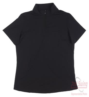 New Womens IBKUL Golf Polo Large L Black MSRP $92