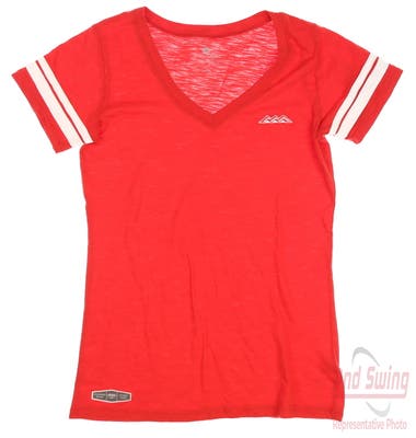 New W/ Logo Womens Level Wear Golf T-Shirt Medium M Red MSRP $25