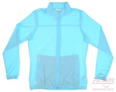 New Womens Adidas Golf Jacket Medium M Blue MSRP $65