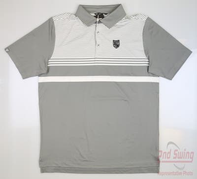 New W/ Logo Mens Level Wear Golf Polo Large L Gray MSRP $80