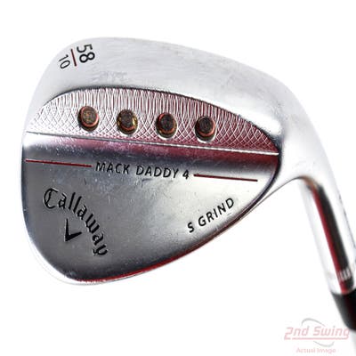 Callaway Mack Daddy 4 Chrome Wedge Lob LW 58° 10 Deg Bounce S Grind Dynamic Gold Tour Issue S200 Steel Stiff Right Handed 34.75in