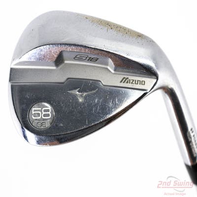 Mizuno S18 White Satin Wedge Lob LW 58° 8 Deg Bounce Stock Steel Shaft Steel Wedge Flex Right Handed 35.25in