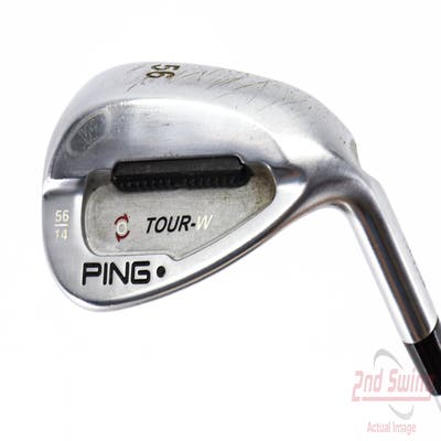 Ping Tour-W Brushed Silver Wedge Sand SW 56° 14 Deg Bounce Ping AWT Steel Stiff Right Handed Black Dot 35.5in