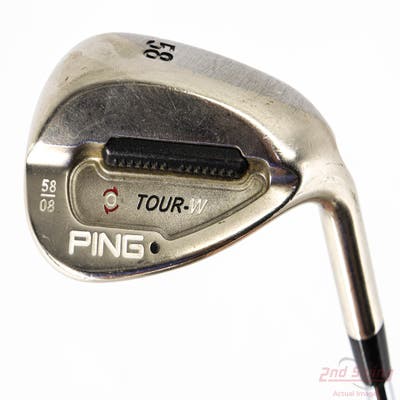 Ping Tour-W Black Chrome Wedge Lob LW 58° 8 Deg Bounce Stock Steel Shaft Steel Stiff Right Handed Black Dot 35.25in