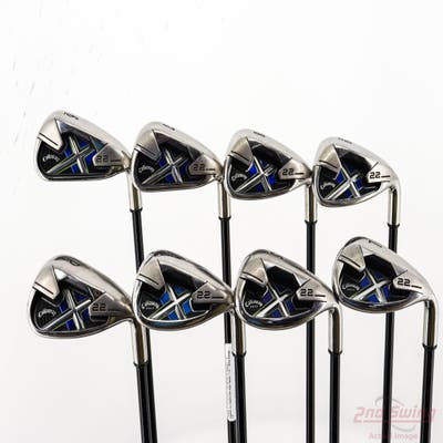 Callaway X-22 Iron Set 6-PW AW SW LW Callaway x-22 Graphite Iron Graphite Stiff Right Handed +1/4"