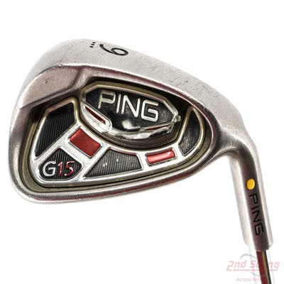 Ping G15 Single Iron 9 Iron Stock Steel Shaft Steel Regular Right Handed Yellow Dot 36.25in