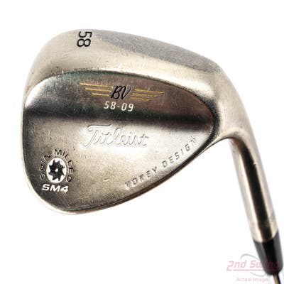 Titleist Vokey Spin Milled SM4 Black Wedge Lob LW 58° 9 Deg Bounce Titleist Vokey BV Steel Wedge Flex Right Handed 35.25in