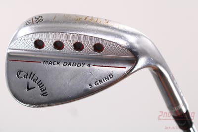 Callaway Mack Daddy 4 Chrome Wedge Lob LW 58° 10 Deg Bounce S Grind Dynamic Gold Tour Issue S200 Steel Stiff Right Handed 35.75in