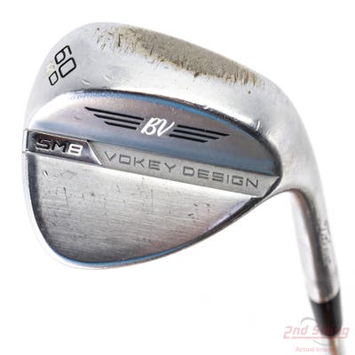 Titleist Vokey SM8 Tour Chrome Wedge Lob LW 60° 12 Deg Bounce D Grind Stock Steel Shaft Steel Wedge Flex Right Handed 35.25in