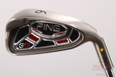 Ping G15 Single Iron 6 Iron Ping AWT Steel Stiff Right Handed Yellow Dot 37.5in