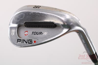 Ping Tour-W Brushed Silver Wedge Sand SW 56° 14 Deg Bounce Ping AWT Steel Wedge Flex Right Handed Red dot 35.5in