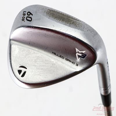 TaylorMade Milled Grind 3 Raw Chrome Wedge Lob LW 60° 8 Deg Bounce LB Aerotech SteelFiber i95 Graphite Regular Right Handed 35.0in
