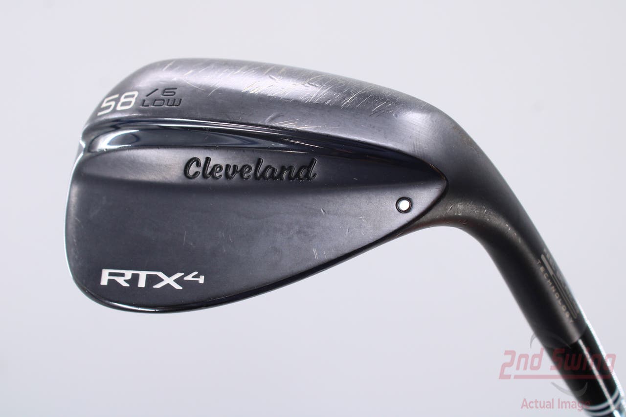 Cleveland RTX 4 Black Satin Wedge Lob LW 58° 6 Deg Bounce Dynamic Gold Tour Issue S400 Steel Stiff Right Handed 35.0in