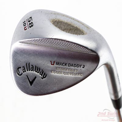Callaway Mack Daddy 2 Chrome Wedge Lob LW 58° 10 Deg Bounce U Grind Stock Steel Shaft Steel Wedge Flex Right Handed 35.25in
