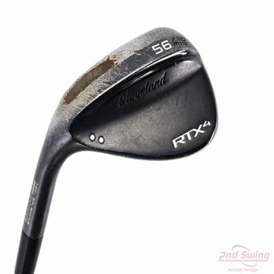 Cleveland RTX 4 Black Satin Wedge Sand SW 56° 10 Deg Bounce True Temper Dynamic Gold Tour Issue S400 Steel Stiff Left Handed 35.5in
