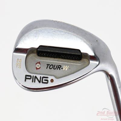 Ping Tour-W Brushed Silver Wedge Lob LW 58° Stock Steel Shaft Steel Wedge Flex Right Handed Red dot 35.5in
