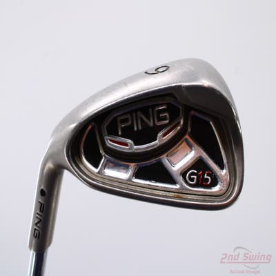 Ping G15 Single Iron 6 Iron Ping AWT Steel Regular Left Handed Black Dot 37.75in