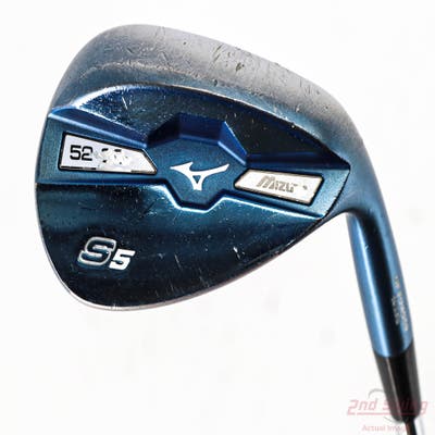 Mizuno S5 Blue Ion Wedge Gap GW 52° 8 Deg Bounce Stock Steel Shaft Steel Wedge Flex Right Handed 35.5in