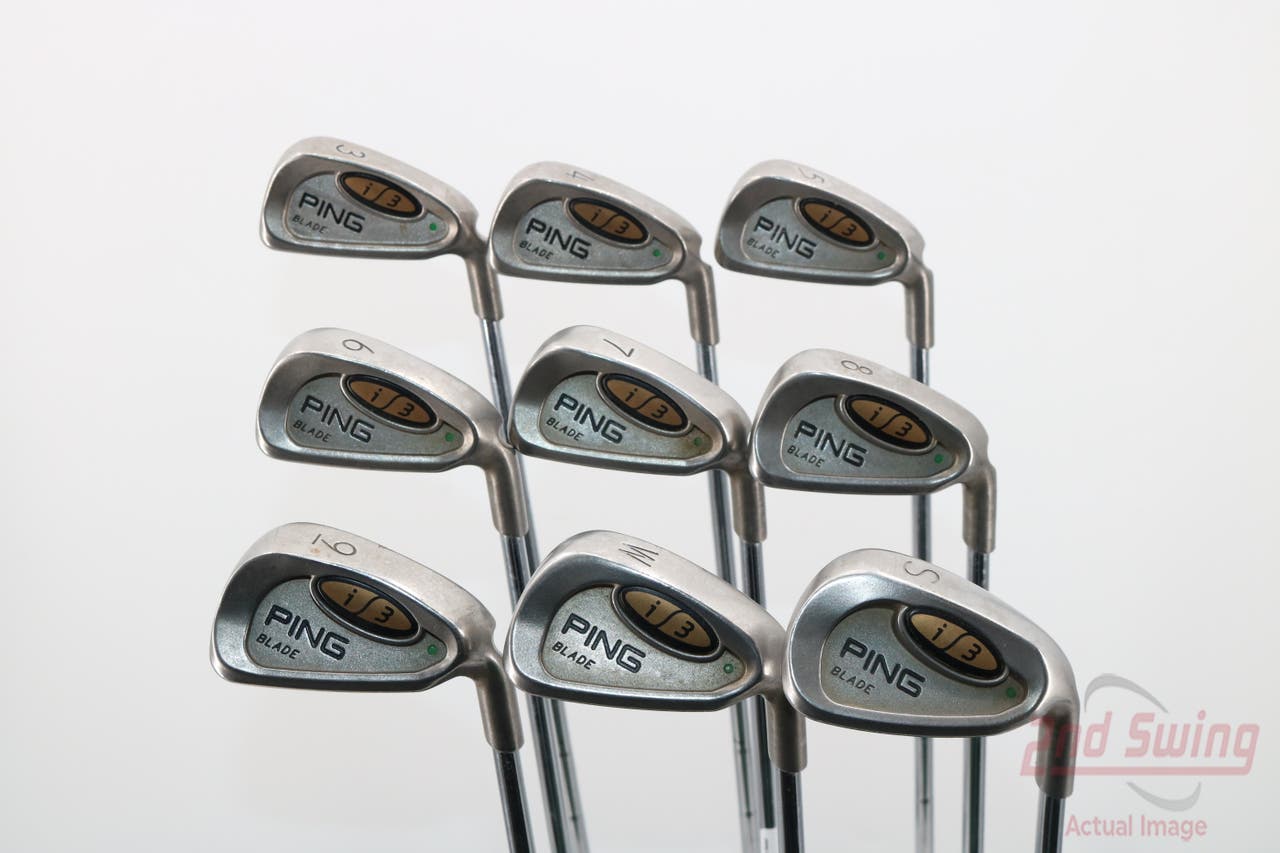 Ping i3 Blade Iron Set 3-PW SW Ping JZ Steel Stiff Right Handed Green Dot 38.0in