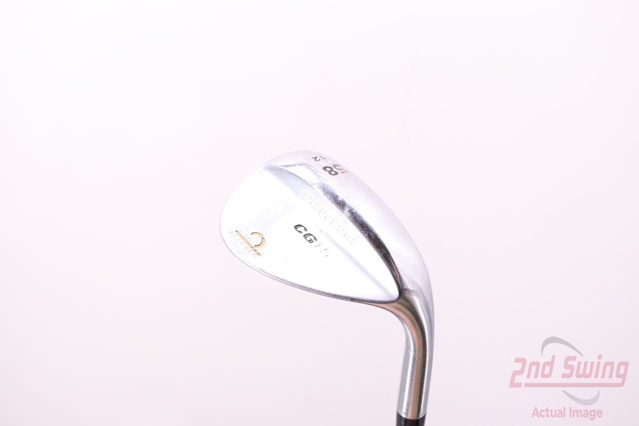 Cleveland CG15 Satin Chrome Wedge Lob LW 58° 12 Deg Bounce Cleveland Traction Wedge Steel Wedge Flex Right Handed 35.75in