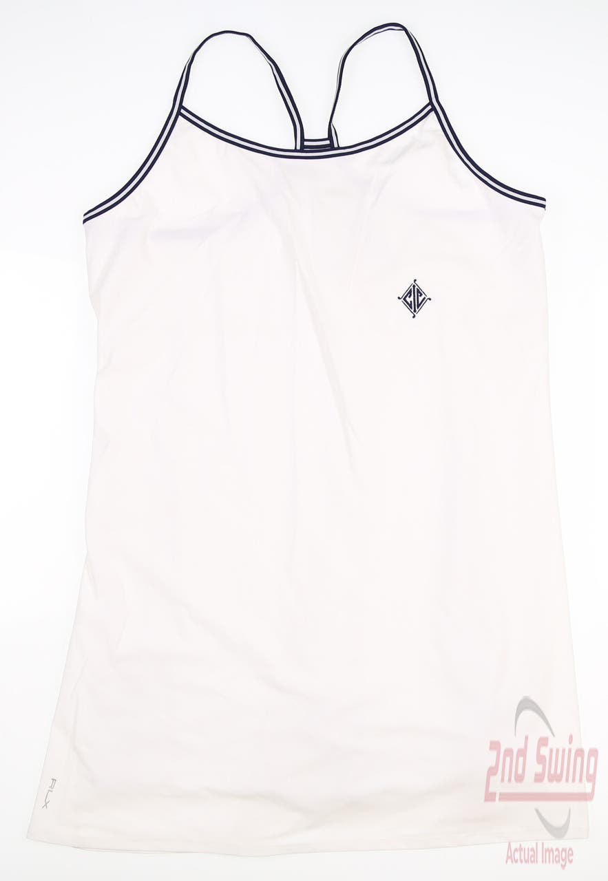 New W/ Logo Womens Ralph Lauren RLX Golf Dress Large L White MSRP $198 285833971001