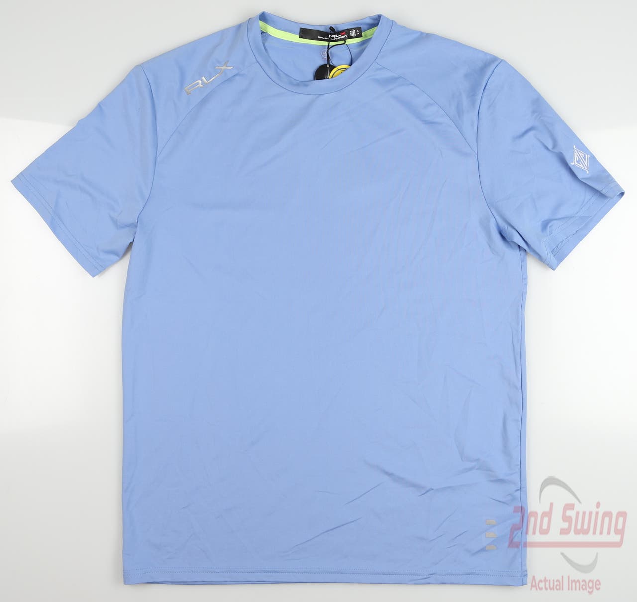 New W/ Logo Mens Ralph Lauren RLX Golf T-Shirt Medium M Blue MSRP $59 785805955003