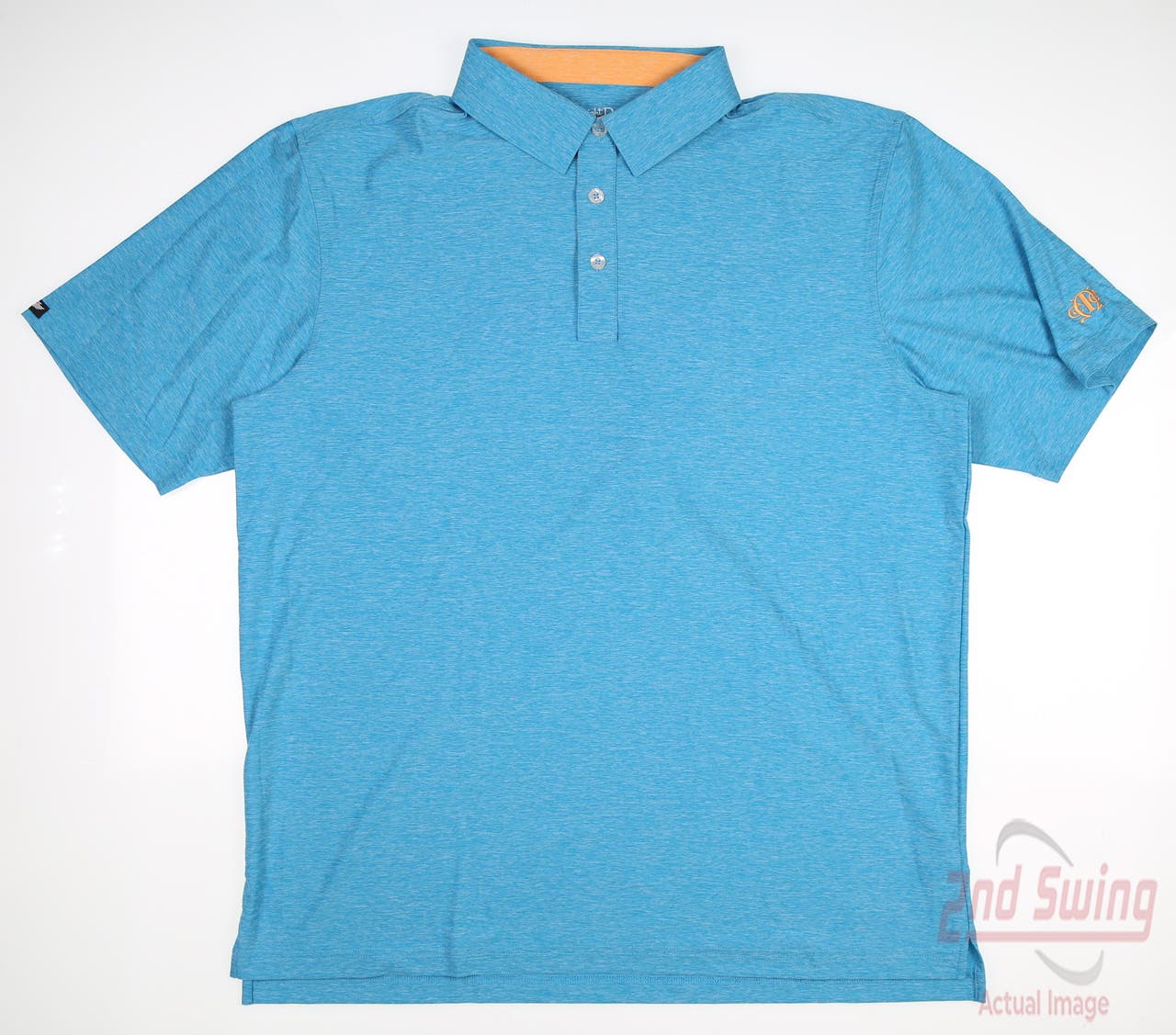 New W/ Logo Mens Straight Down Media Polo X-Large XL Blue MSRP $98 14740