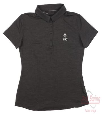 New W/ Logo Womens Under Armour Golf Polo X-Small XS Black MSRP $69