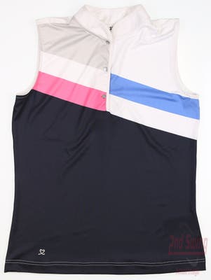 New Womens Daily Sports Golf Sleeveless Polo Small S Multi MSRP $90