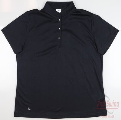 New Womens Daily Sports Golf Polo X-Large XL Navy Blue MSRP $90