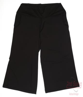 New Womens Lucky In Love Golf Capris Large L Black MSRP $88