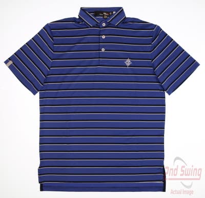 New W/ Logo Mens Ralph Lauren RLX Golf Polo Small S Blue Multi MSRP $110
