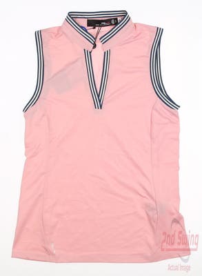 New Womens Ralph Lauren RLX Sleeveless Polo X-Small XS Pink MSRP $90