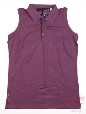 New Womens Ralph Lauren RLX Sleeveless Polo X-Small XS Purple MSRP $90