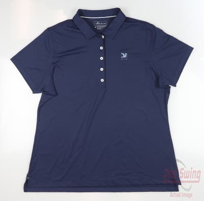 New W/ Logo Womens Peter Millar Golf Polo X-Large XL Navy Blue MSRP $95
