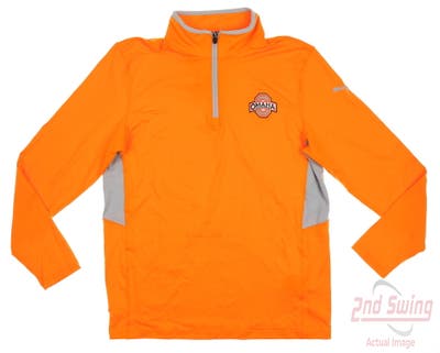 New W/ Logo Mens Puma Rotation 1/4 Zip Pullover Small S Orange MSRP $65