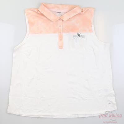 New W/ Logo Womens Puma Tie Dye Blocked Sleeveless Polo Small S Multi MSRP $55
