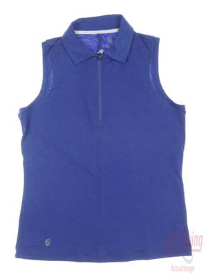 New Womens GG BLUE Sleeveless Golf Polo Small S Blue MSRP $80
