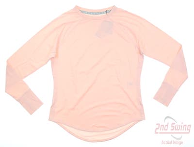 New Womens Puma Cloudspun Long Sleeve Small S Rose Dust Heather MSRP $60