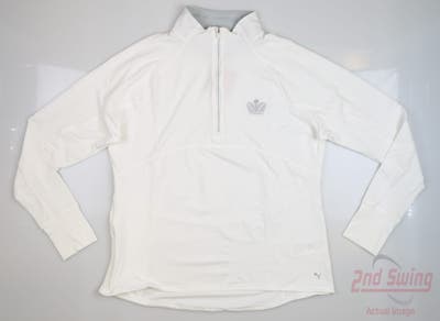 New W/ Logo Womens Puma Gamer 1/4 Zip Pullover X-Large XL Bright White MSRP $65