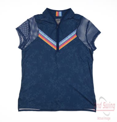 New Womens Lucky In Love Golf Polo Medium M Multi MSRP $72