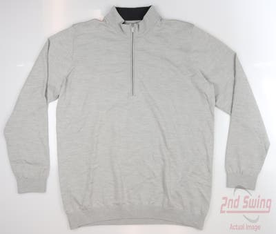 New Mens AdiPure By Adidas 1/4 Zip Sweater Large L Gray MSRP $150