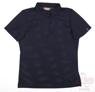 New Womens KJUS Eve Polo Large L Navy Blue MSRP $99