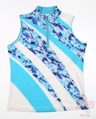New Womens Tail Monarch Sleeveless Polo Large L Blue MSRP $93