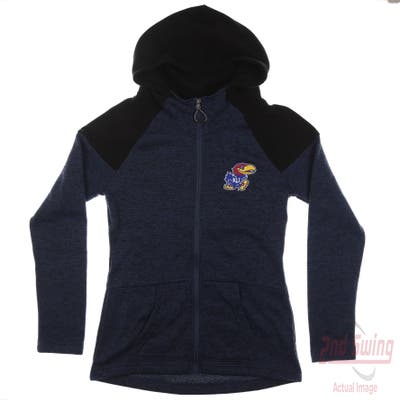 New W/ Logo Womens Gear For Sports KU Full Zip Sweatshirt Small S Blue MSRP $80