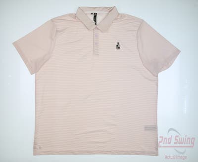 New W/ Logo Mens Adidas Polo XX-Large XXL Pink MSRP $65