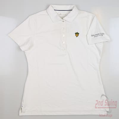 New W/ Logo Womens Peter Millar Golf Polo X-Small XS White MSRP $85