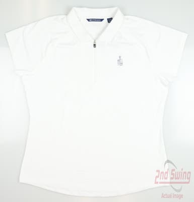 New W/ Logo Womens Cutter & Buck Golf Polo X-Large XL White MSRP $70