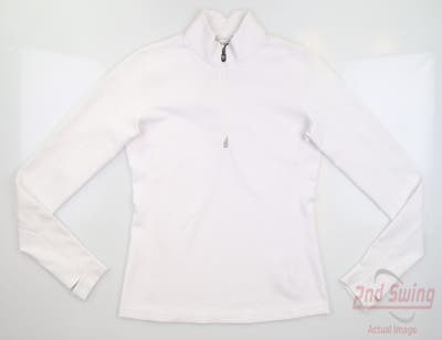New Womens Cutter & Buck Traverse Stretch 1/4 Zip Pullover X-Small XS White MSRP $100