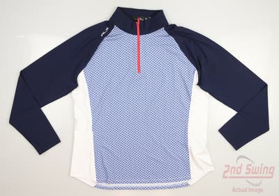 New Womens Ralph Lauren RLX Golf 1/4 Zip Pullover Small S Blue MSRP $148